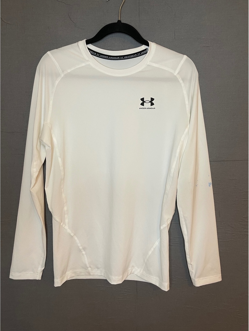 Under Armour HeatGear Compression Shirt Men XL Long Sleeve White Base Layer